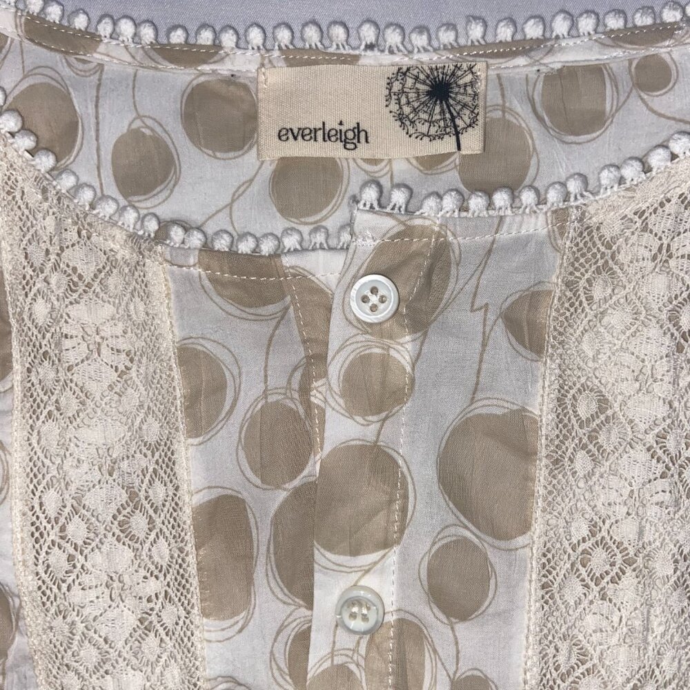 Everleigh Anthropologie Top Blouse Boho Cottagecore Lace Peasant Flowy S NWOT - Picture 2 of 4